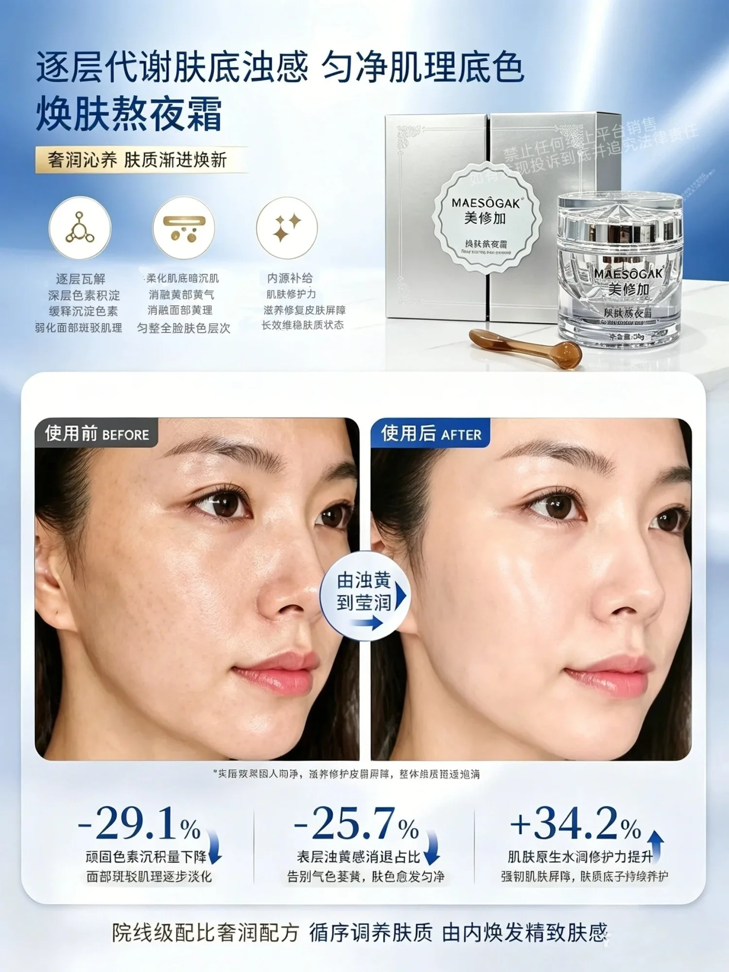 美修加焕肤熬夜霜（一日白） 图片 6