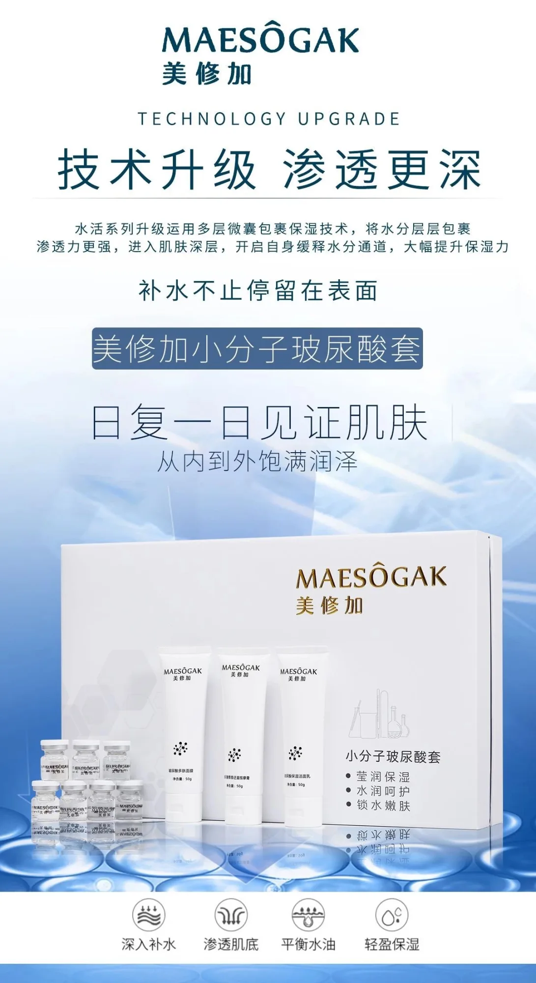 美修加小分子玻尿酸套，面部补水套盒，水光套盒 图片 12