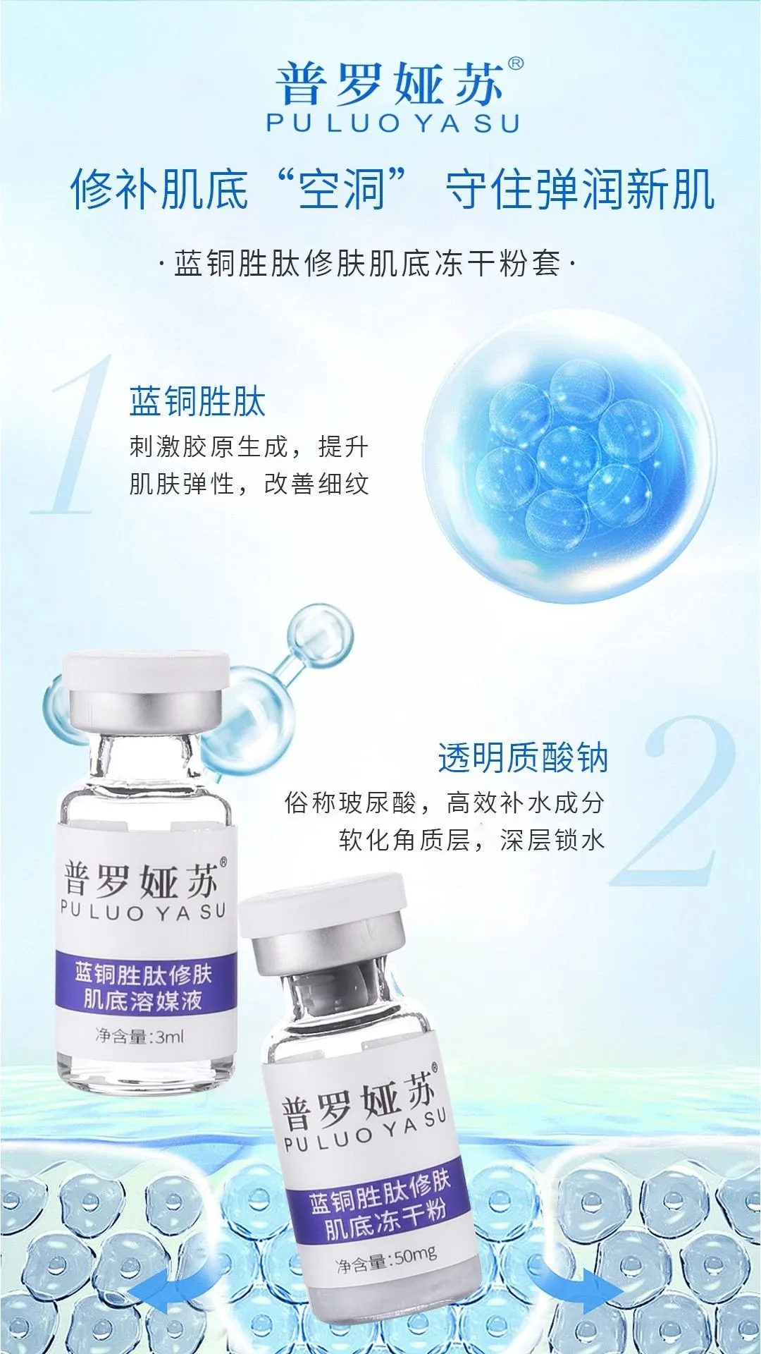 普罗娅苏蓝铜胜肽修肤肌底冻干粉套 图片 9