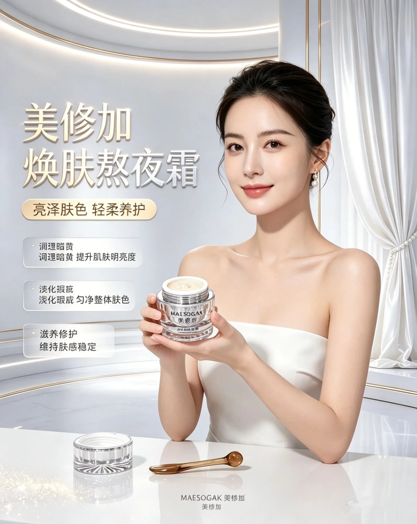 美修加焕肤熬夜霜（一日白） 图片 5