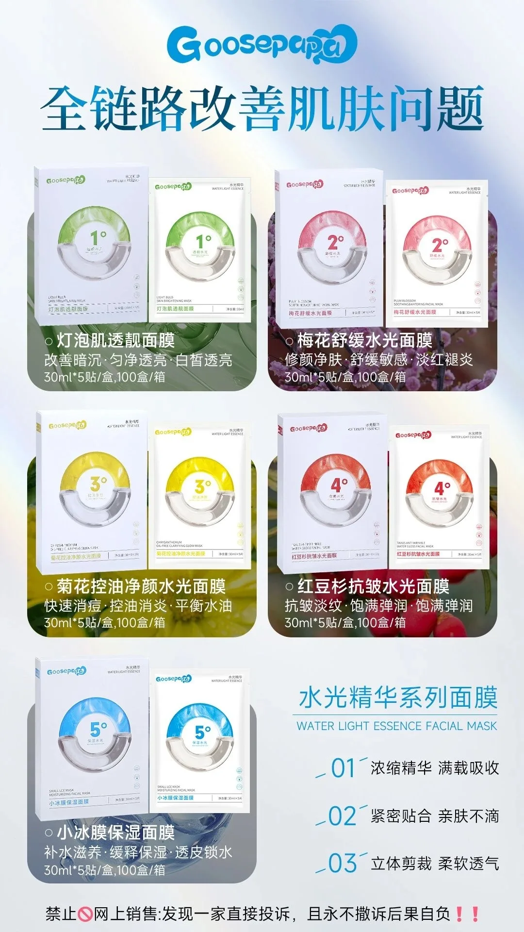 Goosepapa菊花控油净颜水光面膜 图片 6