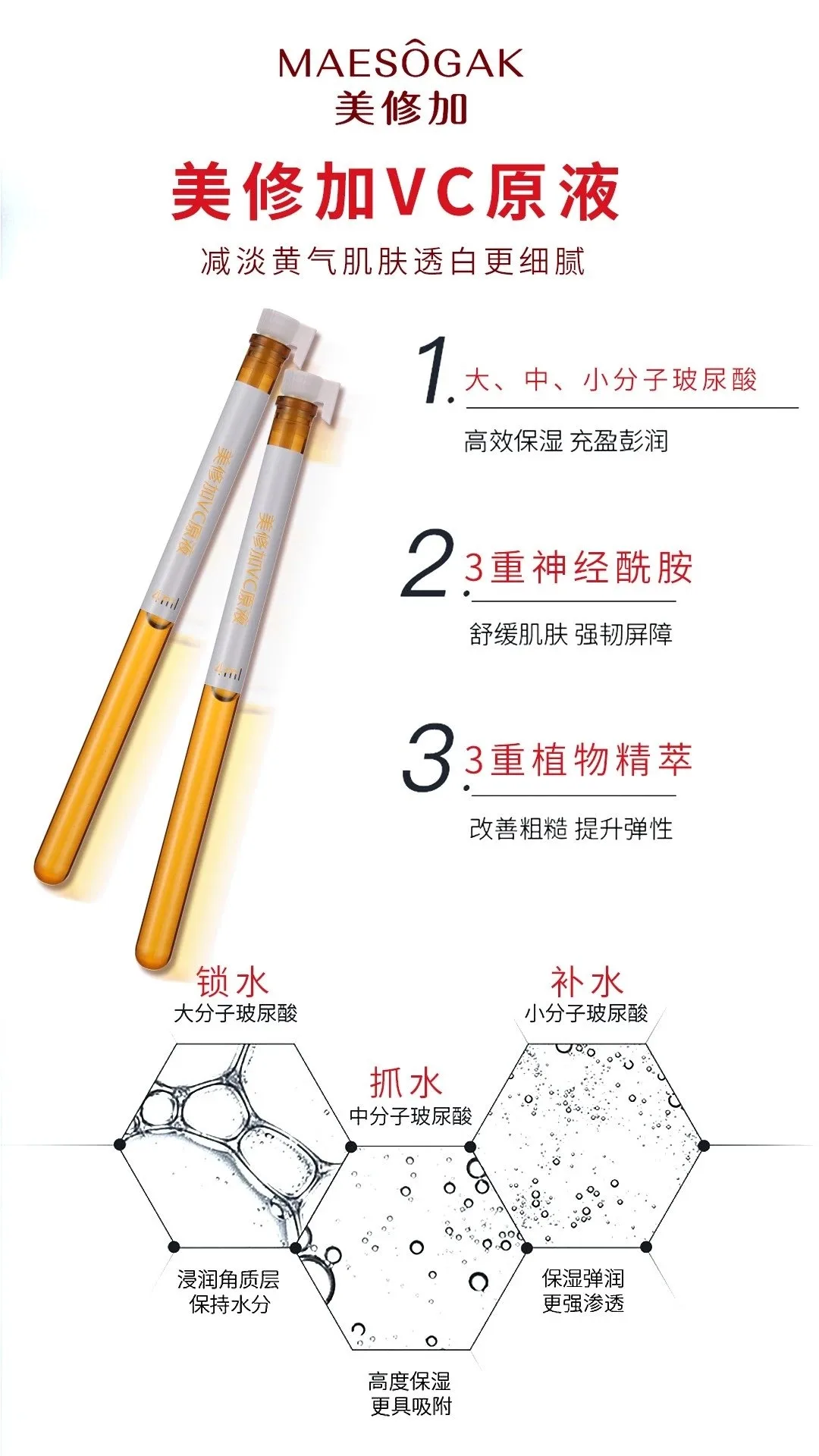 美修加VC原液，无针水光套盒，淡化细纹，18套 图片 8
