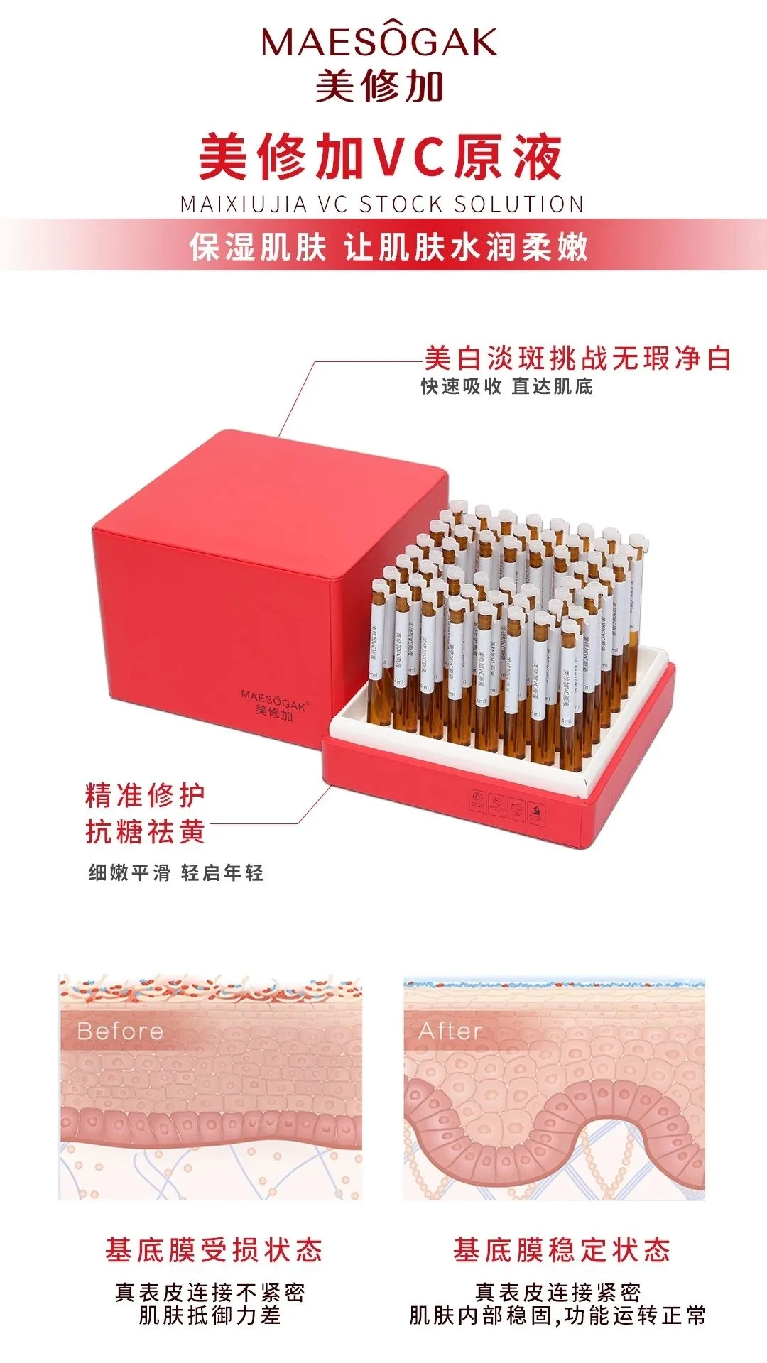 美修加VC原液，无针水光套盒，淡化细纹，18套 图片 12